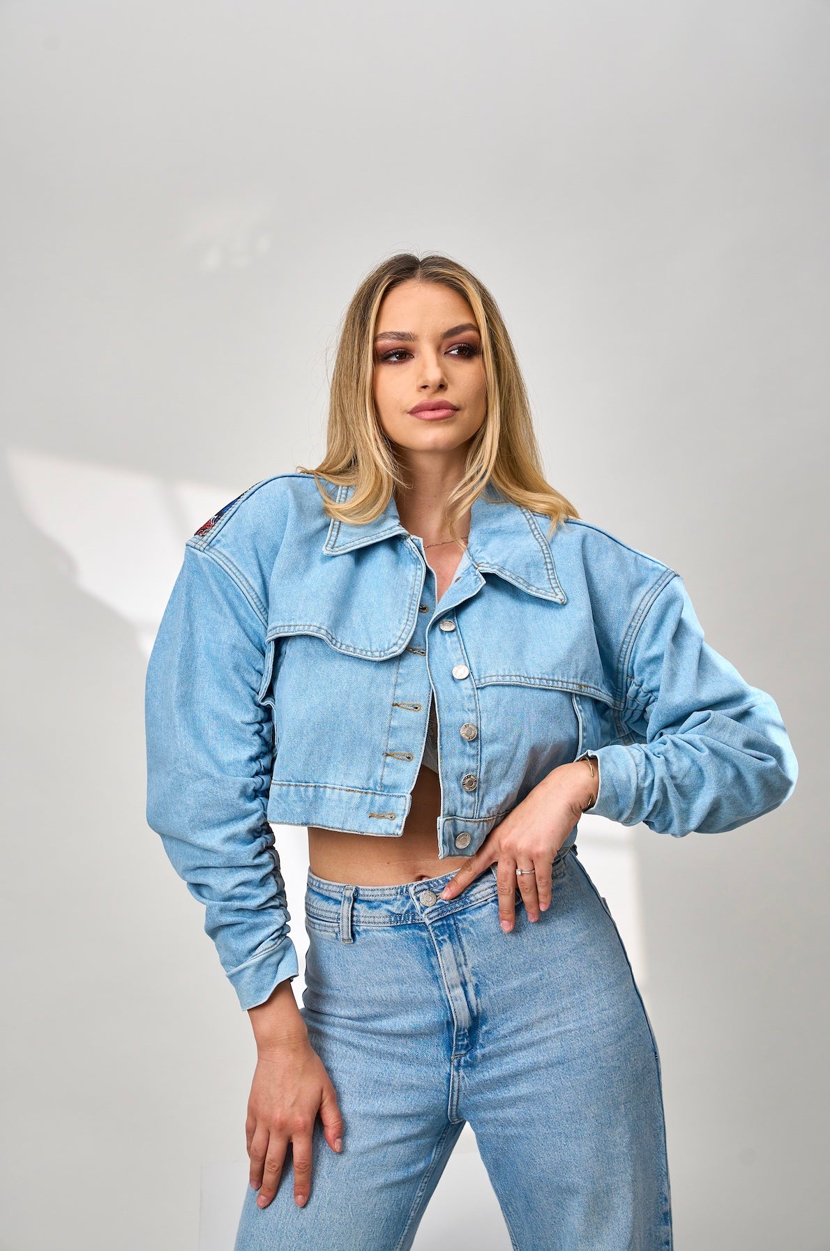 Jachetă Denim print Boho